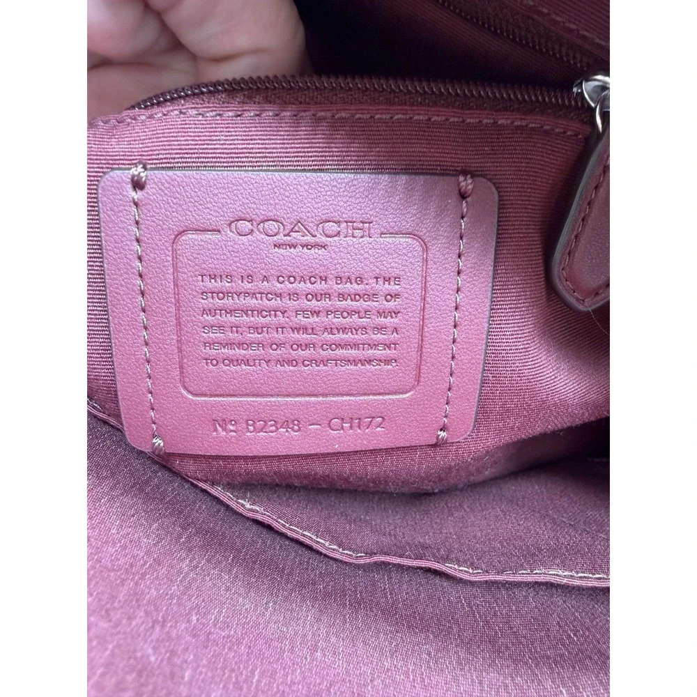 Coach Lillie Carryall Satchel Red Crossgrain Leather Handbag 91493